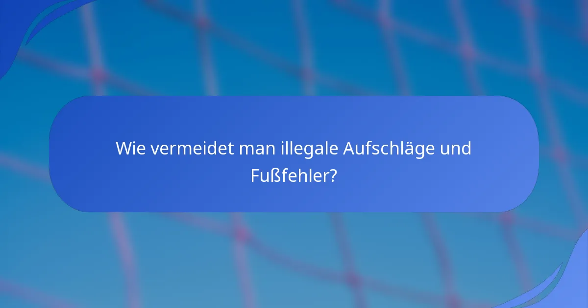 Wie vermeidet man illegale Aufschläge und Fußfehler?